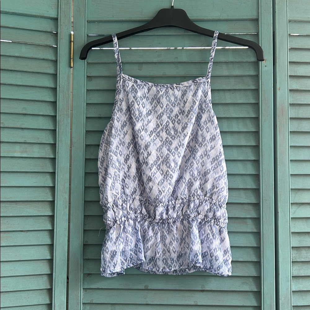 Abercrombie Kids White and Blue Top